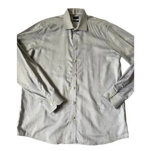 Bruun & Stengade Blue Easy Care Cotton Button Up Shirt Men's Size 17.5/44 | 1-20